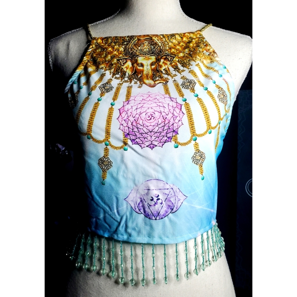 24 HRS Mind Of The Mantra Halter Top NWT